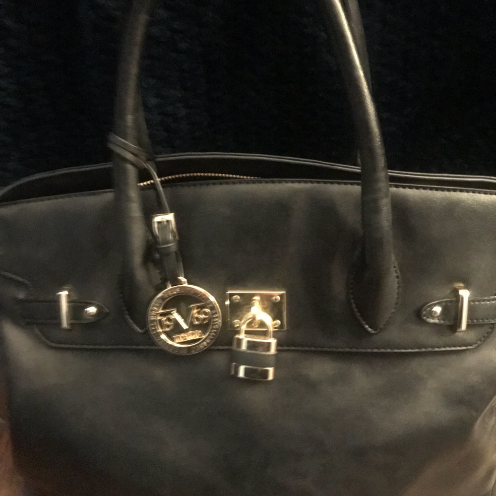 Versace V 1969 black leather handbag